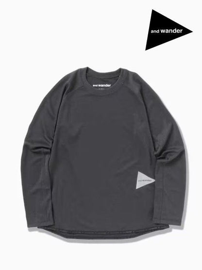 power dry jersey raglan LS T #charcoal [5743264029] ｜andwander