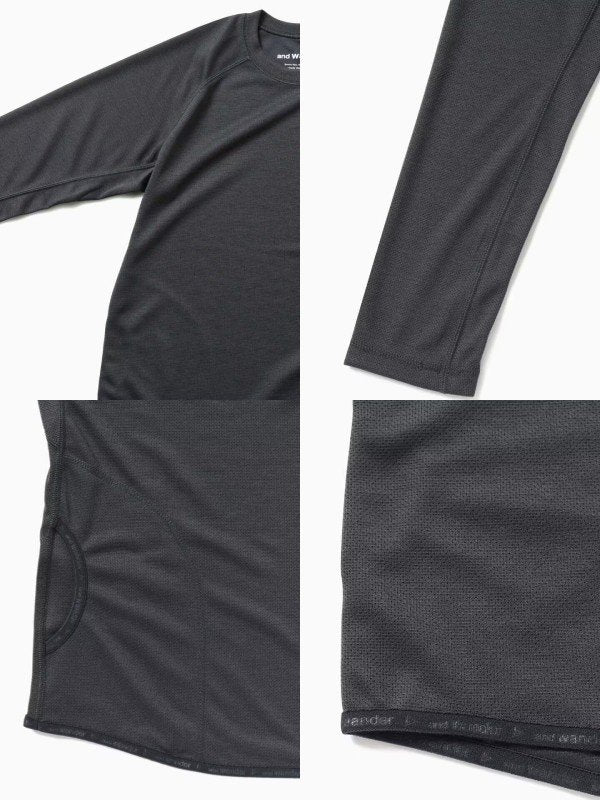 power dry jersey raglan LS T #charcoal [5743264029] ｜andwander