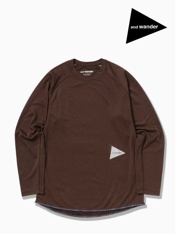 power dry jersey raglan LS T #brown [5743264029] ｜andwander