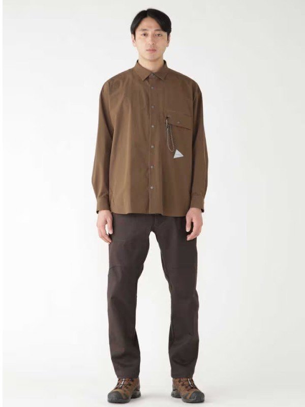 light w cloth shirt #brown [5743283071] ｜andwander