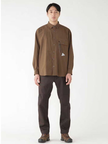 light w cloth shirt #brown [5743283071] ｜andwander