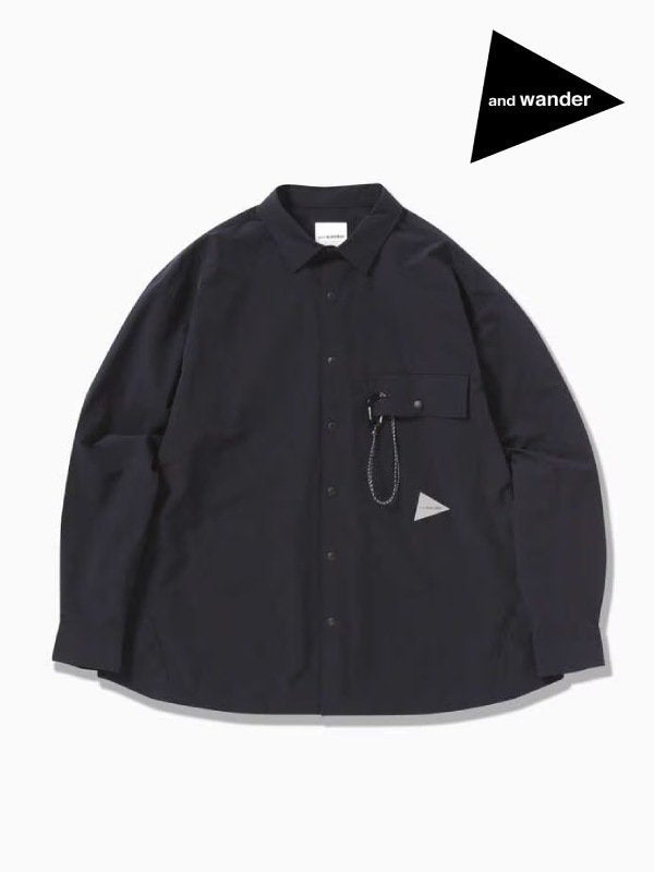 light w cloth shirt #navy [5743283071] ｜andwander
