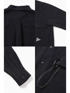 light w cloth shirt #navy [5743283071] ｜andwander