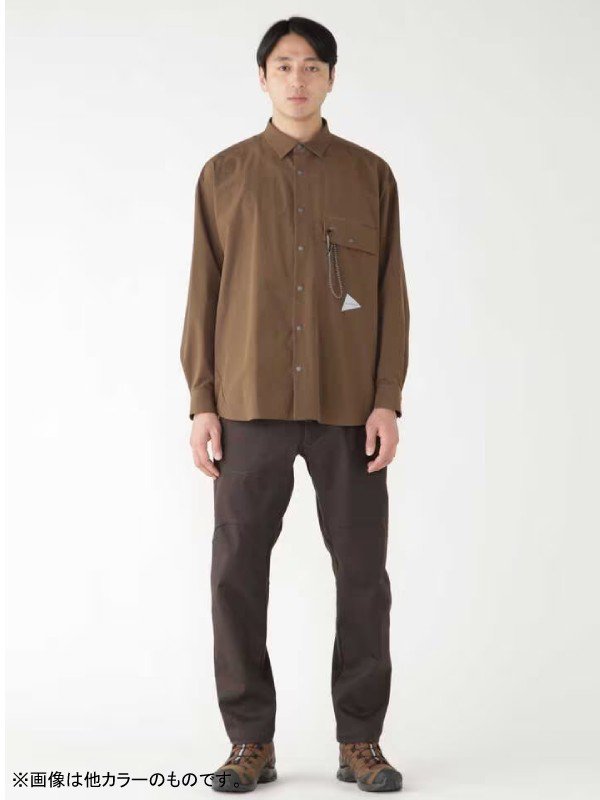 light w cloth shirt #navy [5743283071] ｜andwander