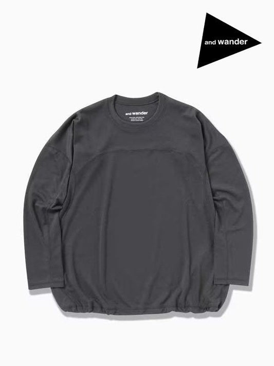 Women's power dry jersey  LS T (W) #charcoal [5743264030]【TIME_SALE_and_wander/AXESQUIN】