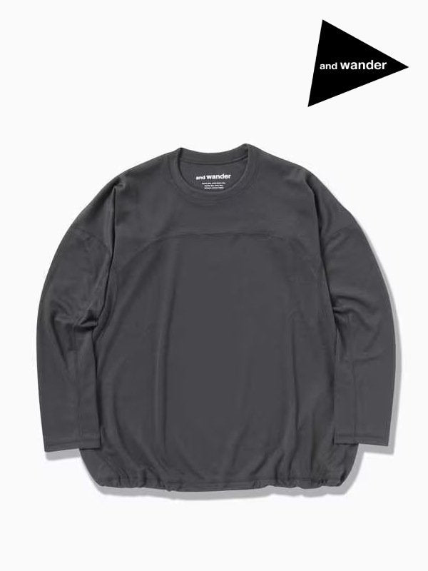 Women's power dry jersey  LS T (W) #charcoal [5743264030] ｜andwander