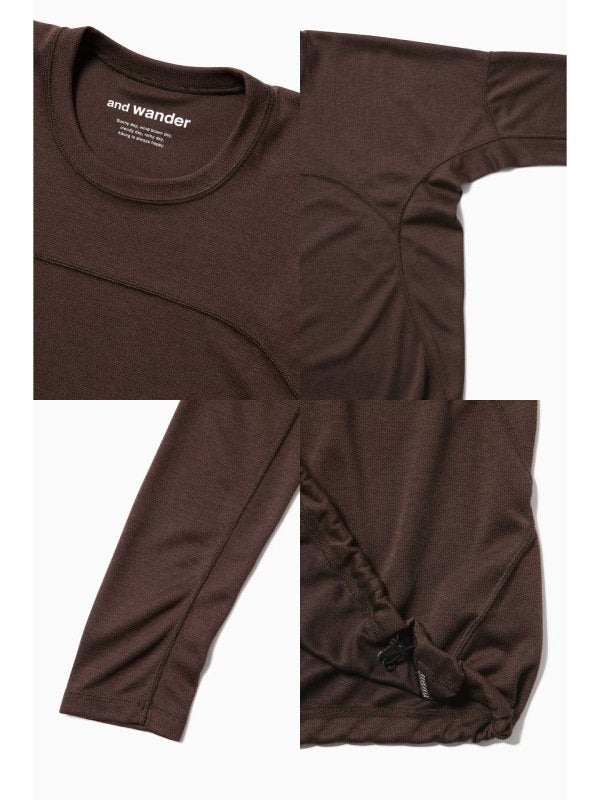 Women's power dry jersey  LS T (W) #brown [5743264030] ｜andwander