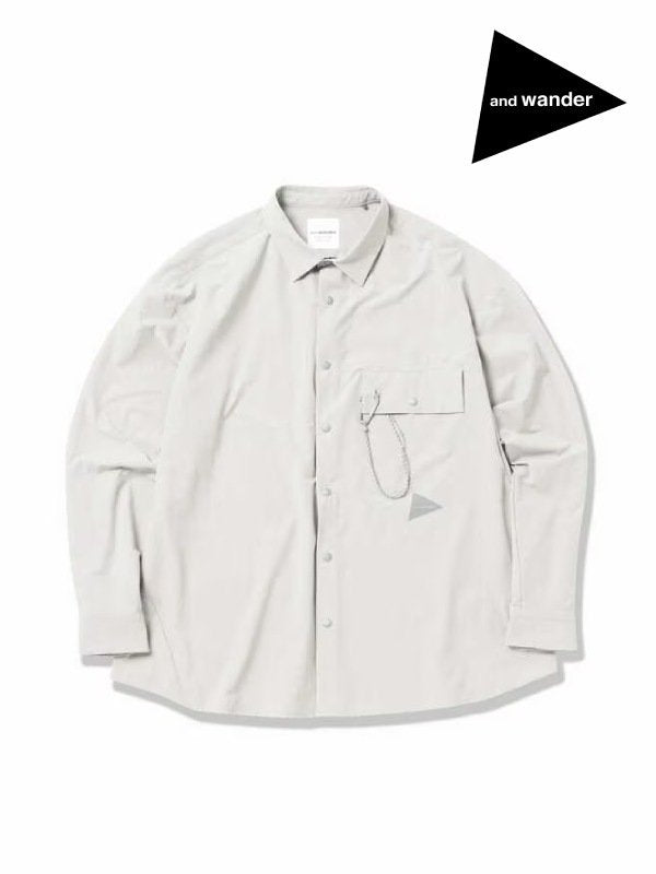 andwander｜アンドワンダー light w cloth shirt #l.gray [5743283071] – moderate