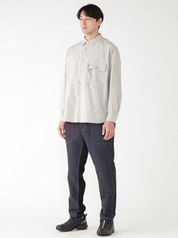 andwander｜アンドワンダー light w cloth shirt #l.gray [5743283071