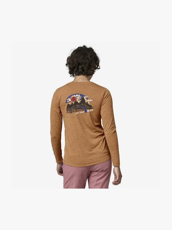 Women's L/S Cap Cool Daily Graphic Shirt - Lands #LTIX [45165]｜patagonia