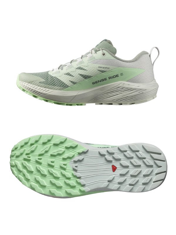Women's SENSE RIDE 5 W #Lily Pad/Metal/Green Ash [L47314100]｜SALOMON【Outlet_30】