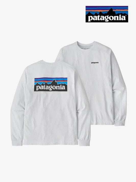 Men's Long Sleeved P-6 Logo Responsibili Tee #WHI [38518] ｜patagonia