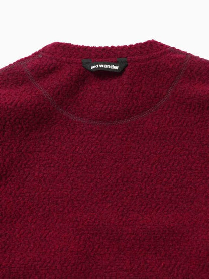 Women's re wool JQ crew neck #bordeaux [5743284061] ｜andwander