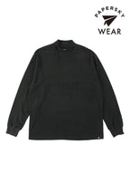 SKIN WARM MOCKNECK LONG T-SHIRT #BLACK｜PAPERSKY WEAR