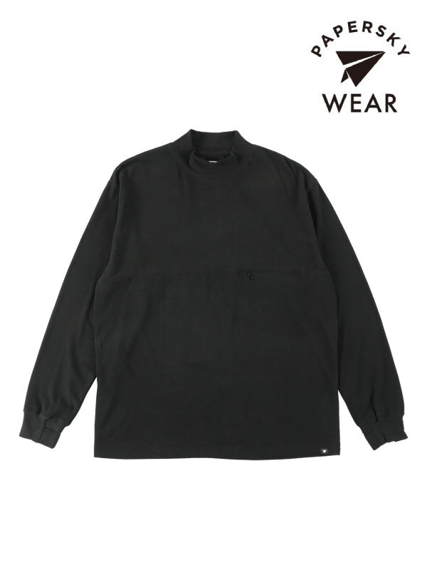 SKIN WARM MOCKNECK LONG T-SHIRT #BLACK｜PAPERSKY WEAR