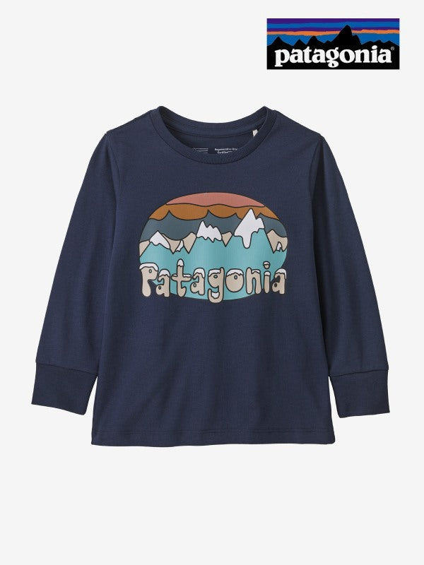 Baby Long-Sleeved Regenerative Organic Certified Cotton Fitz Roy Flurries T-Shirt #NENA [60372]｜patagonia【Outlet_40】