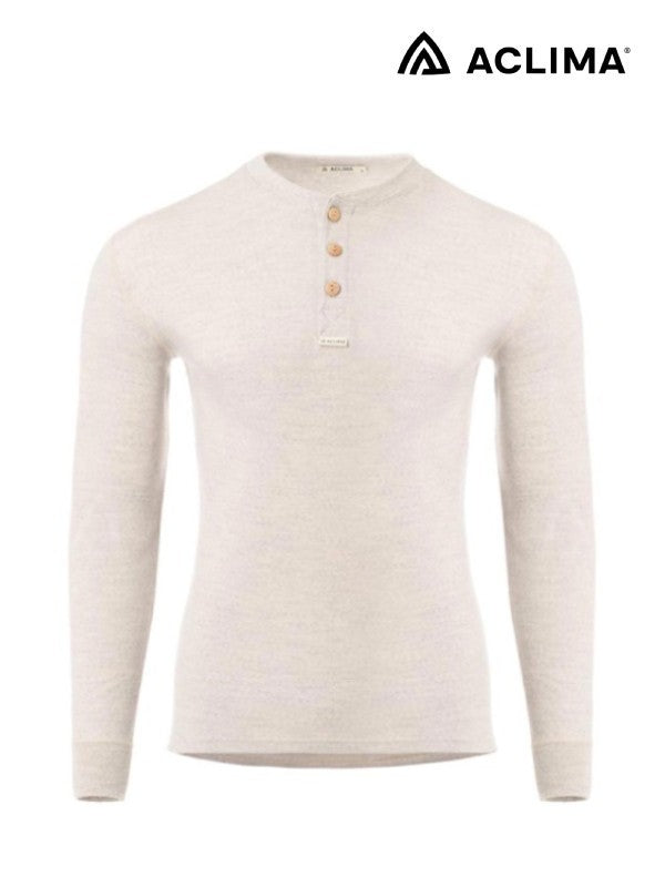 Warmwool Grandad Shirt [M] #Beige Melange [101717]｜ACLIMA