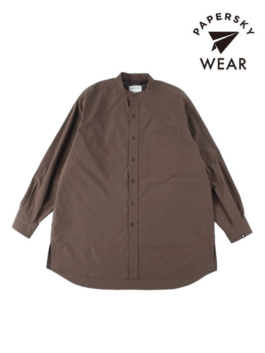 RELAX CAVE TYPEWRITER LONG BIG SHIRT #BROWN [PS232016]｜PAPERSKY WEAR