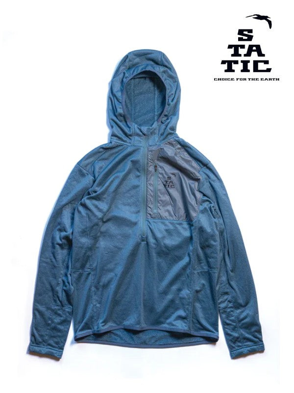 ADRIFT HALF ZIP HOODY #Ocean Blue｜STATIC