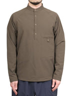 ソフトシェルフリースのプルオーバーシャツ #センザイチャ [021056]｜AXESQUIN