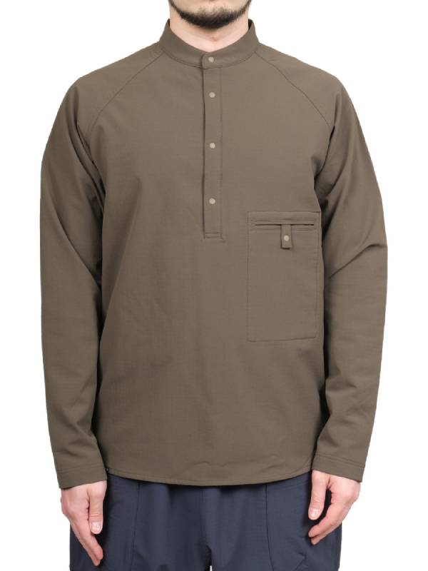 ソフトシェルフリースのプルオーバーシャツ #センザイチャ [021056]｜AXESQUIN