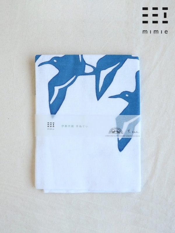 伊勢木綿の手ぬぐい #白千鳥｜mimie