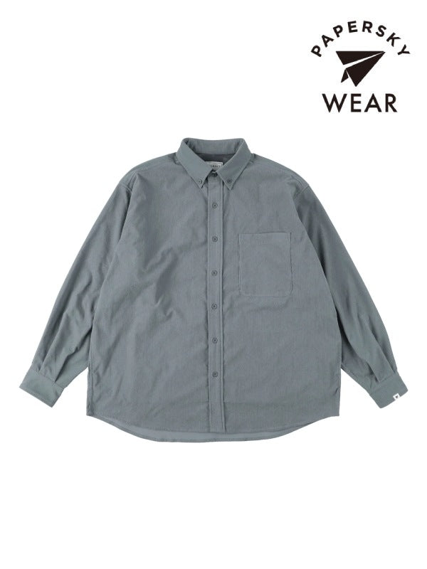 HIKE&BIKE CAVE CORDUROY BIG SHIRT #BLUEGRAY｜PAPERSKY WEAR