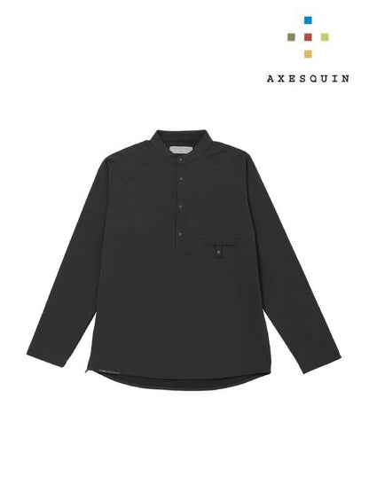 Soft shell fleece pullover shirt #black [021056] | AXESQUIN