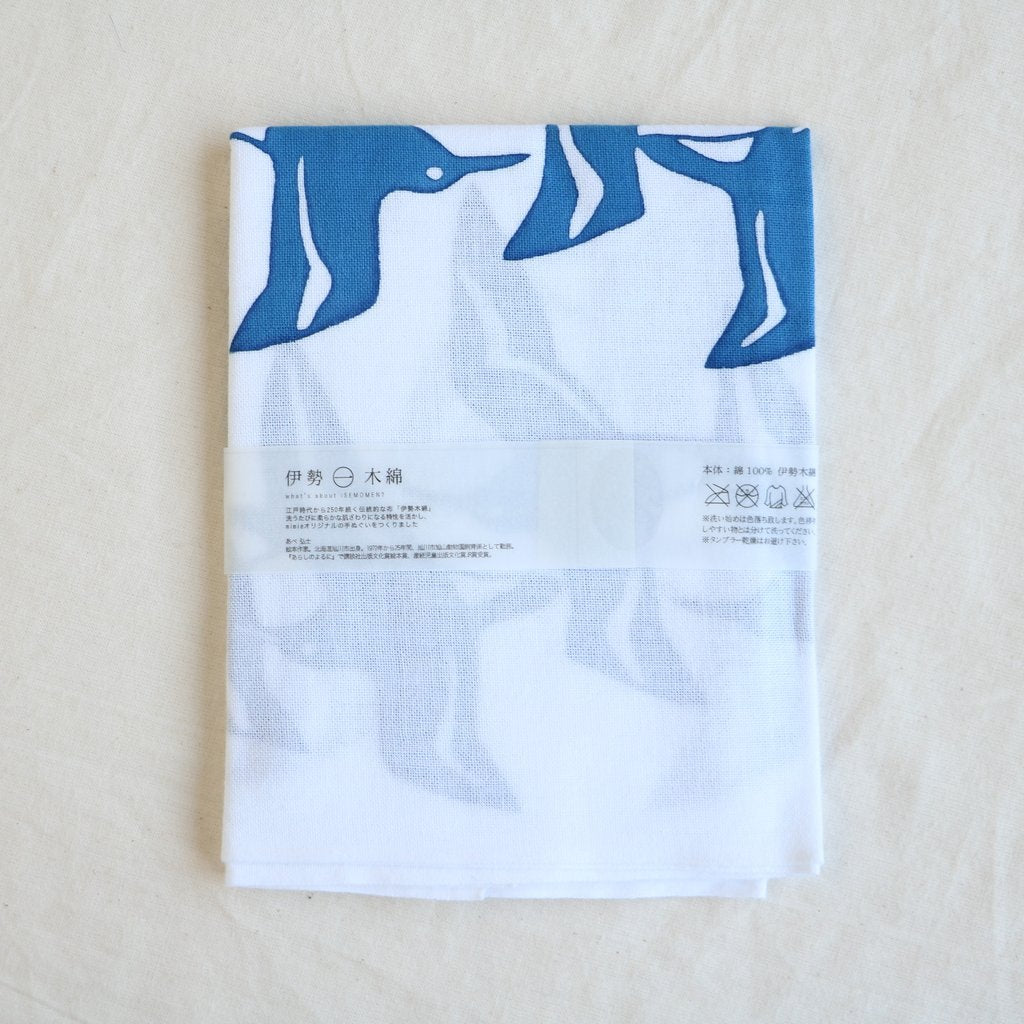 伊勢木綿の手ぬぐい #白千鳥｜mimie