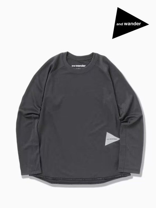Women's power dry jersey raglan LS T #Charcoal [5743264029]【TIME_SALE_and_wander/AXESQUIN】