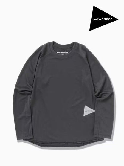 Women's power dry jersey raglan LS T #Charcoal [5743264029] ｜andwander