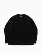 Women's re wool JQ crew neck #black [5743284061] ｜andwander