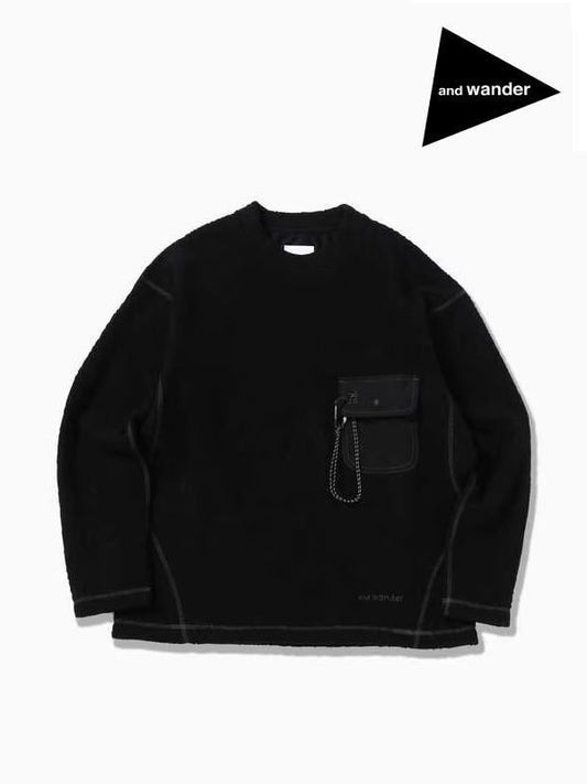 re wool JQ crew neck #black [5743284061]【TIME_SALE_and_wander/AXESQUIN】