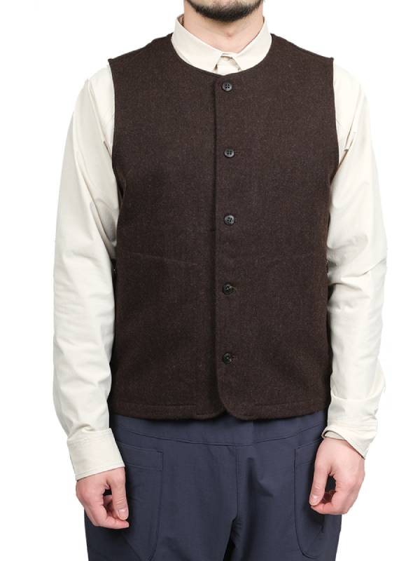 ウールのベスト #クリイロ [021053]｜AXESQUIN