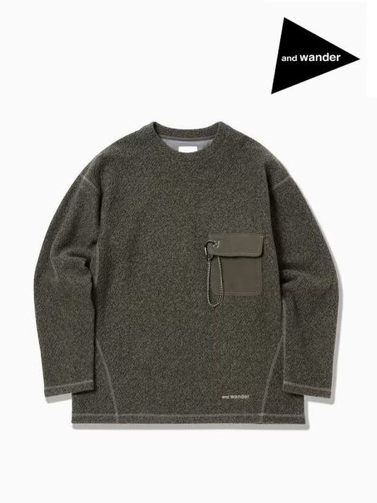 Women's re wool JQ crew neck #khaki [5743284061]【TIME_SALE_and_wander/AXESQUIN】