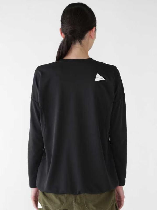 Women's power dry jersey LS T #010/black [4164136]｜and wander