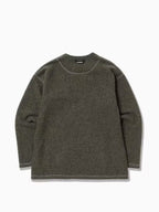 Women's re wool JQ crew neck #khaki [5743284061] ｜andwander