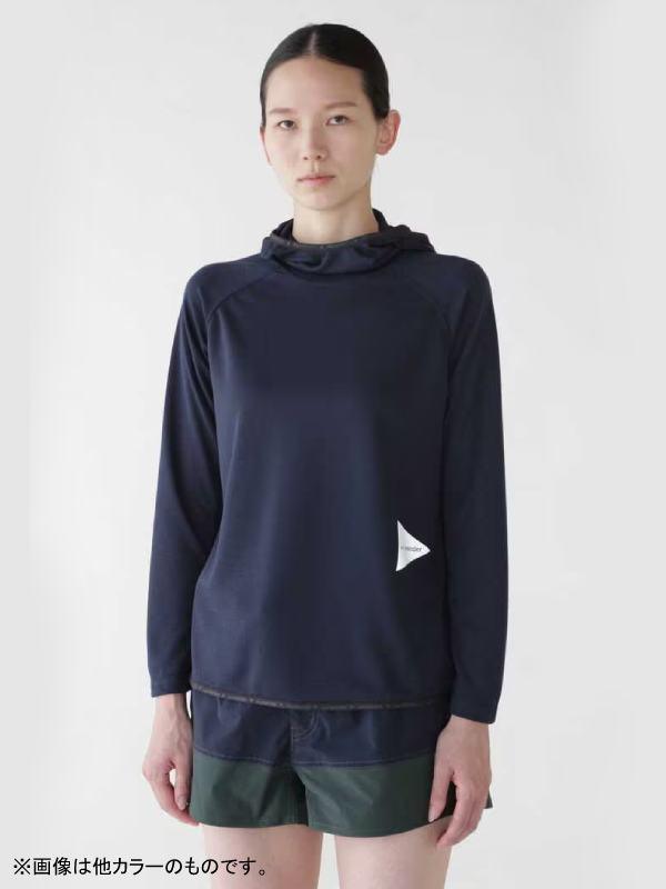 Women's power dry jersey LS hoodie #010/black [4164133]｜and wander
