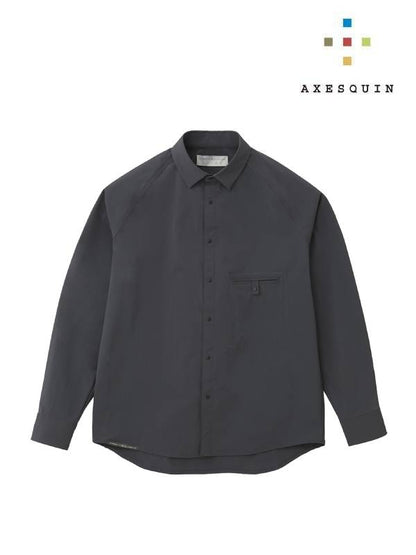 Soft shell short collar shirt #poppy color [021054] | AXESQUIN
