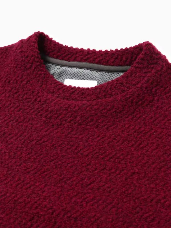 Women's re wool JQ crew neck #bordeaux [5743284061] ｜andwander