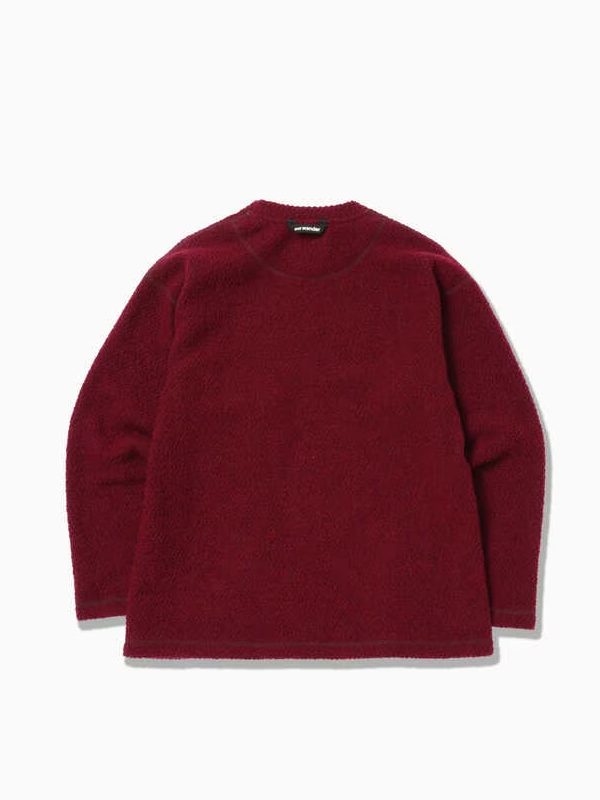 Women's re wool JQ crew neck #bordeaux [5743284061] ｜andwander