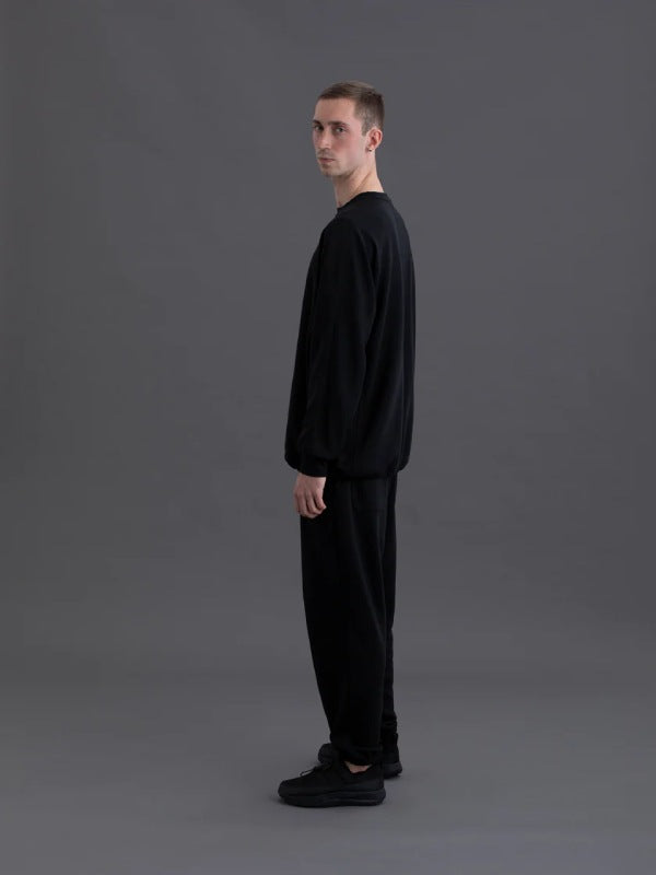 SKIN WARM MOCKNECK LONG T-SHIRT #BLACK｜PAPERSKY WEAR