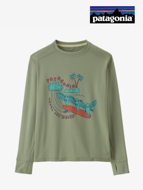 Kid's Long Sleeved Capilene Silkweight T-Shirt #PYGN [62385] ｜patagonia