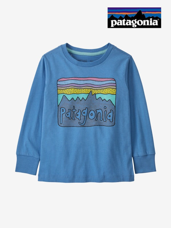 Baby Long-Sleeved Regenerative Organic Certified Cotton Fitz Roy Skies T-Shirt #BBRD [60373]｜patagonia【Outlet_40】