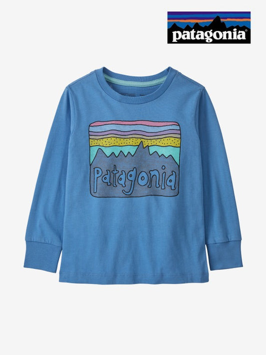 Baby Long-Sleeved Regenerative Organic Certified Cotton Fitz Roy Skies T-Shirt #BBRD [60373]｜patagonia