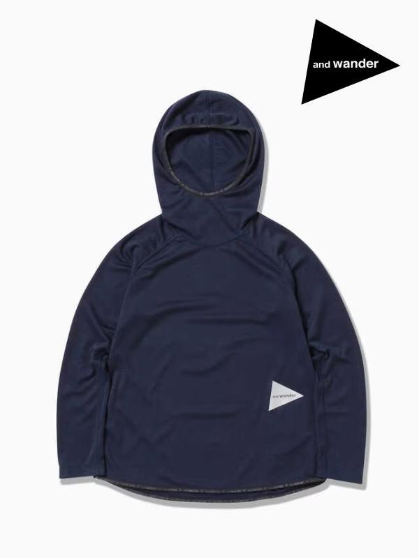 Women's power dry jersey LS hoodie #120/navy [4164133]｜and wander