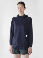 Women's power dry jersey LS hoodie #120/navy [4164133]｜and wander
