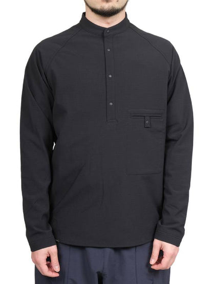 Soft shell fleece pullover shirt #black [021056] | AXESQUIN