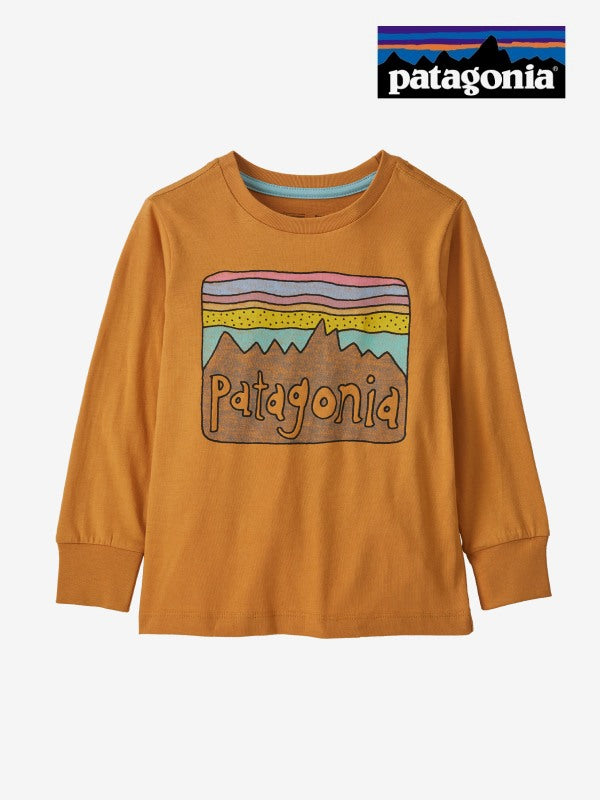 Baby Long-Sleeved Regenerative Organic Certified Cotton Fitz Roy Skies T-Shirt #DMGO [60373]｜patagonia【Outlet_40】