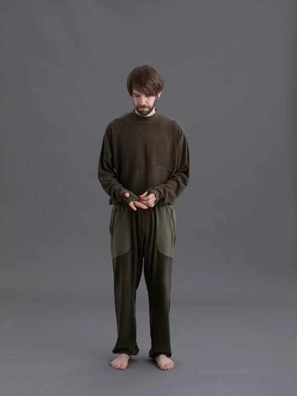 SKIN WARM MOCKNECK LONG T-SHIRT #KHAKI｜PAPERSKY WEAR